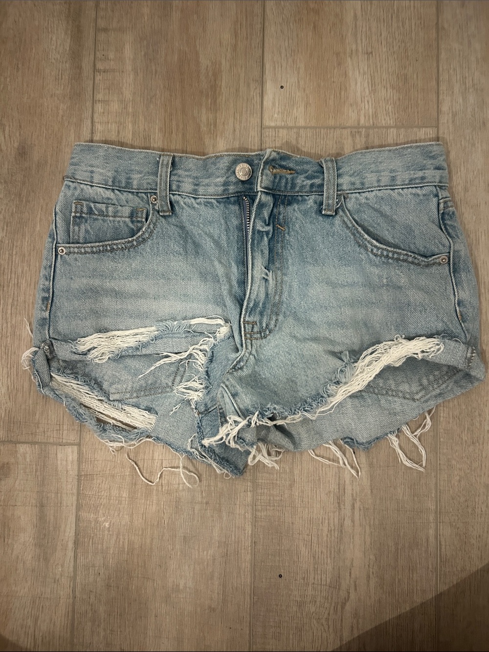 Forever 21 Light Blue Distressed Denim Cutoff Shorts- DISCONTINUED